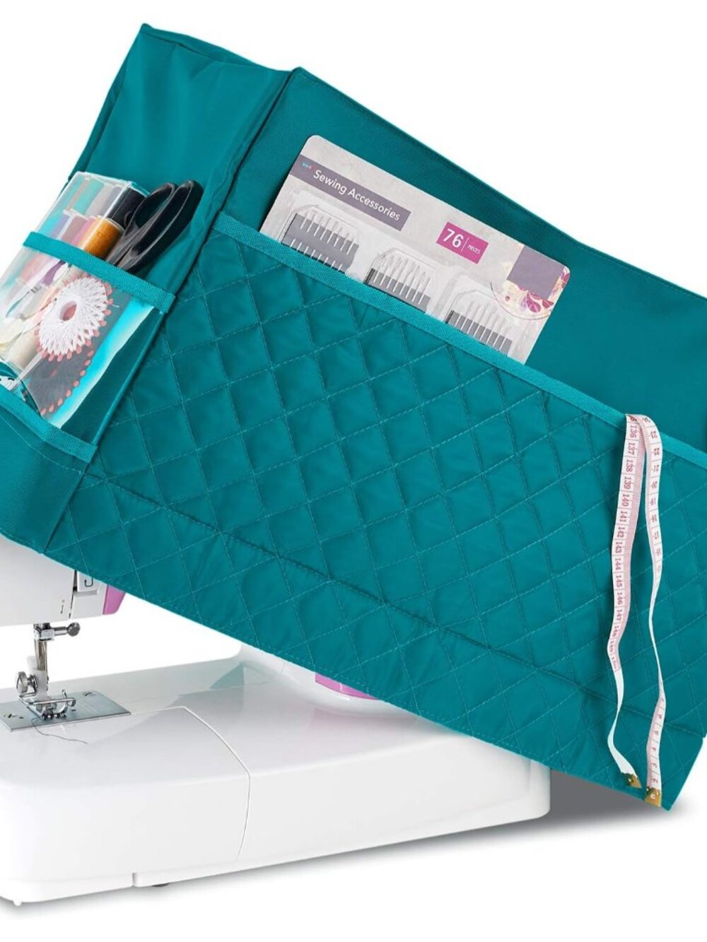 Sewing Machine Cover with Convenient Pockets - Protective Quilted Dust Cover Pro
